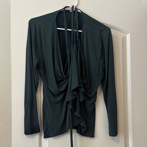 Elegant Black Drape Front Top